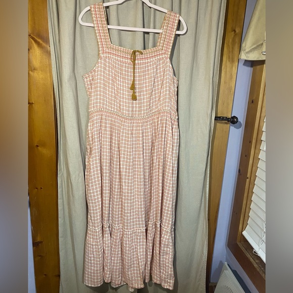 Old Navy X-Large Prairie Gingham
Peach Cocoa Plaid Tiered Cotton... - Picture 7 of 14